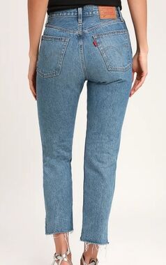 Levis 501 High Rise Straight Cropped Jean Womens NEW
